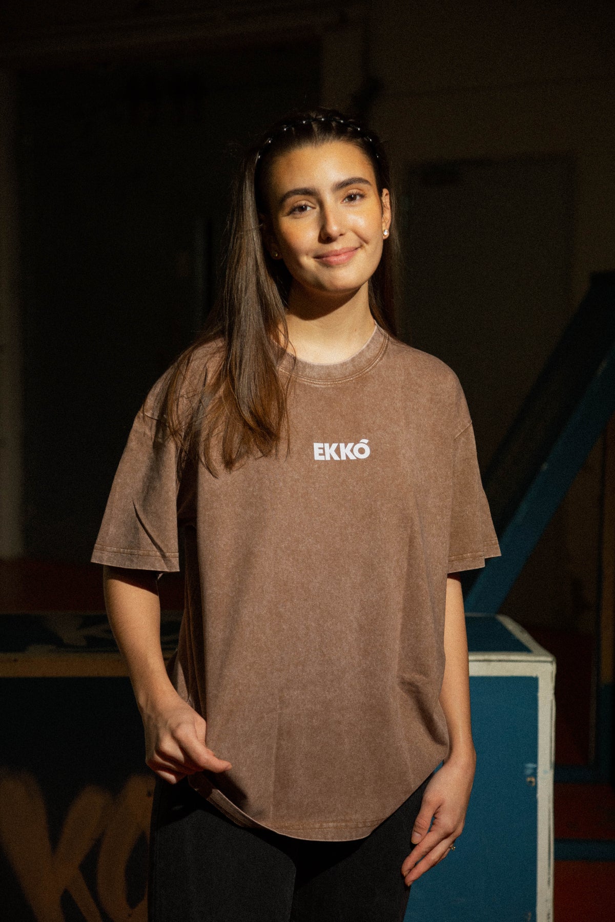 EKKÓ Ltd.Ed. NKH3D oversized tee, brunt — framman